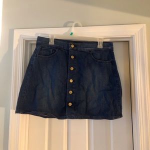 Denim button up skirt